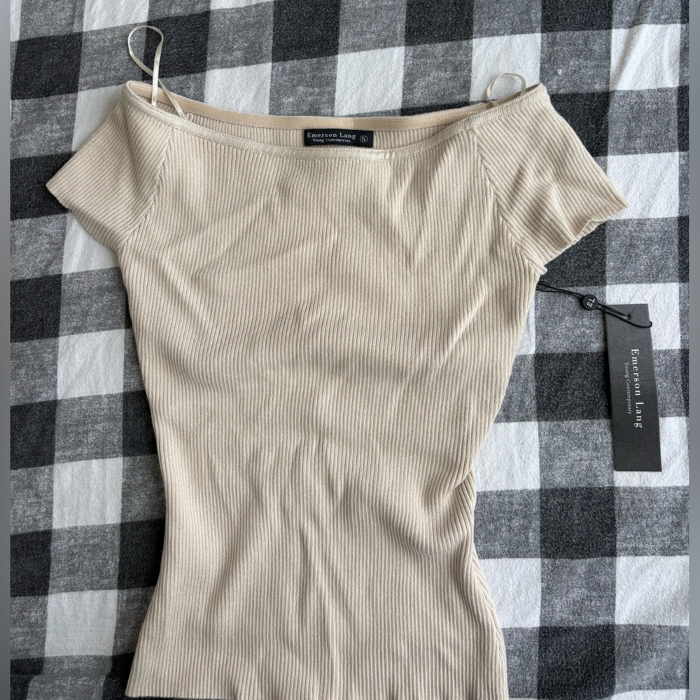 Beige Ribbed Tank